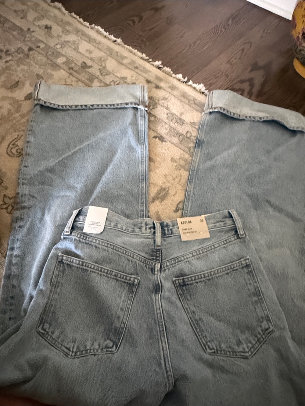 Agolde Dame High-Rise Wide Leg Jeans - Light Wash Blue - Picture 2 of 3